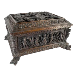 17th Or 18th Century Italian Baroque Carved Cassone Casket Chest Or Box