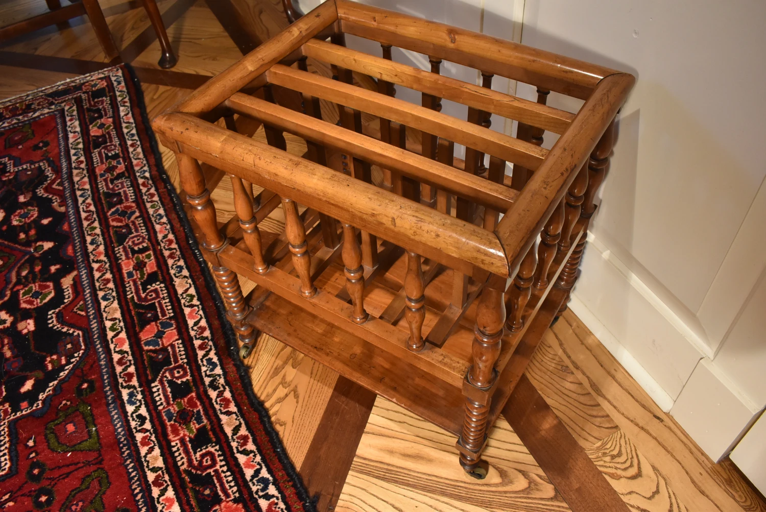 1840s Antique English Baluster And Ring Turned Canterbury 3 1840s Antique English Baluster And Ring Turned Canterbury - Image 3