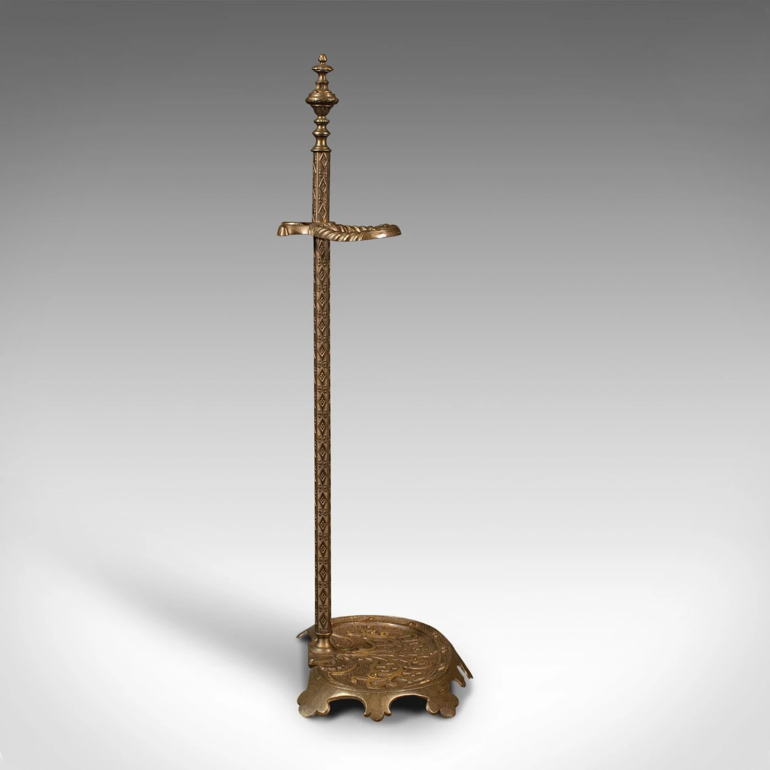 1880s Antique Victorian French Brass Art Nouveau Stick Stand 3 1880s Antique Victorian French Brass Art Nouveau Stick Stand - Image 3