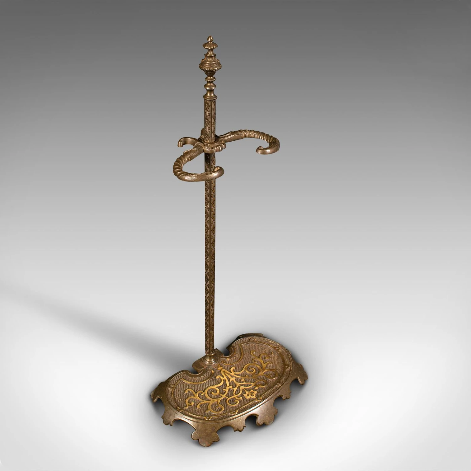 1880s Antique Victorian French Brass Art Nouveau Stick Stand 6 1880s Antique Victorian French Brass Art Nouveau Stick Stand - Image 6