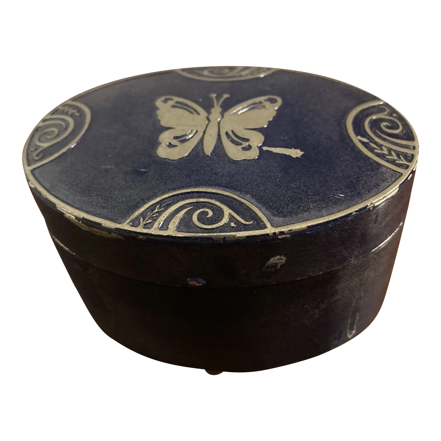 1920s Art Deco Butterfly Tin Trinket Box 1 1920s Art Deco Butterfly Tin Trinket Box