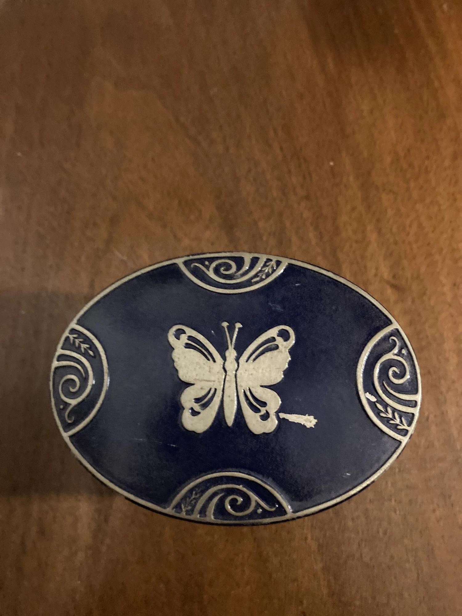 1920s Art Deco Butterfly Tin Trinket Box 4 1920s Art Deco Butterfly Tin Trinket Box - Image 4