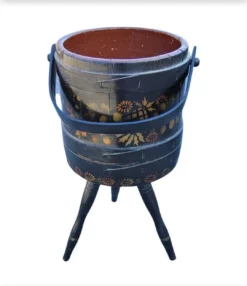 1920s Hand-Crafted, Painted And Decorated Tripod Firkin Or Sewing Bucket 9 1920s Hand-Crafted, Painted And Decorated Tripod Firkin Or Sewing Bucket -Chairish Shop 1920s hand crafted painted and decorated tripod firkin or sewing bucket 8517