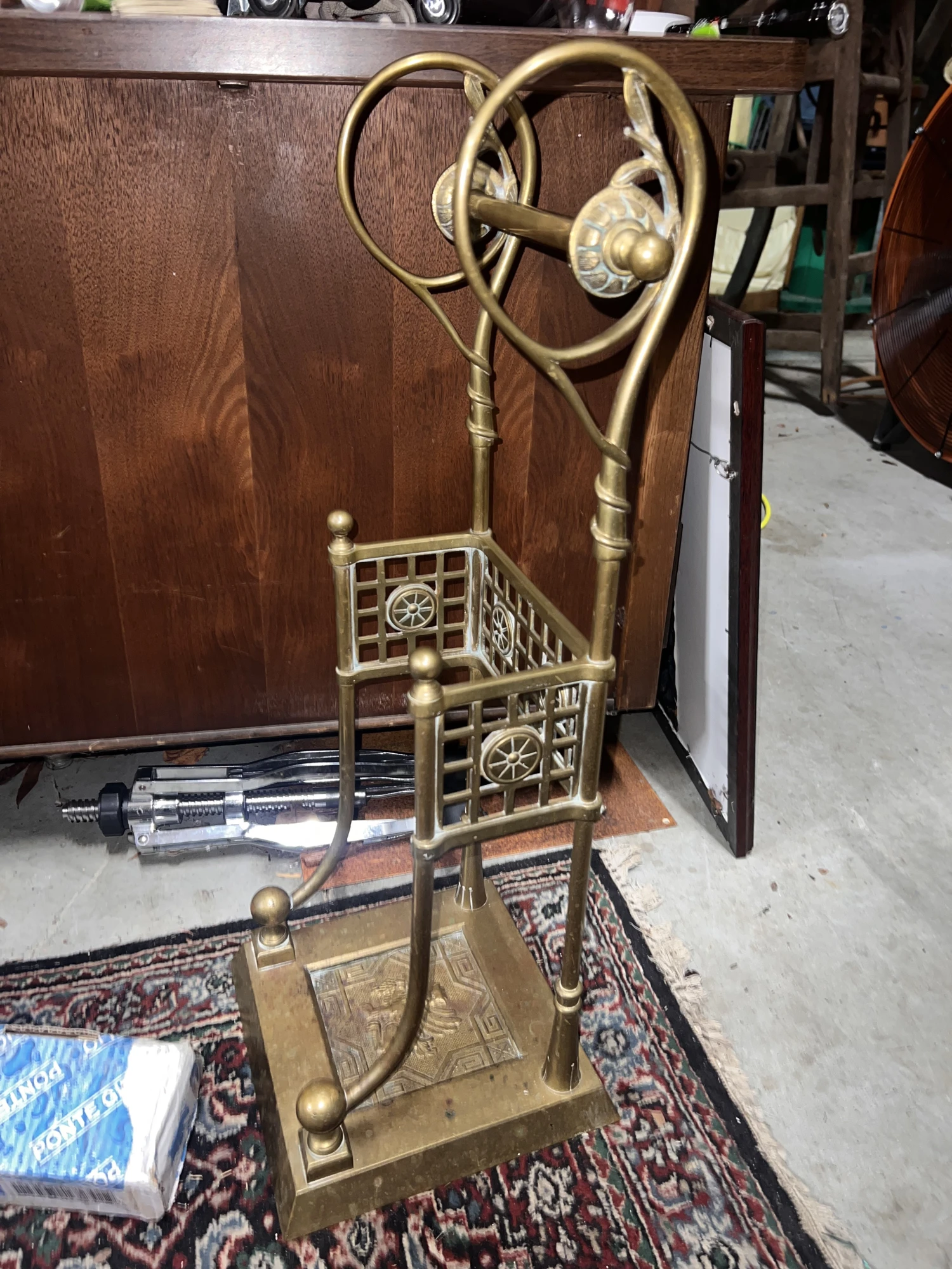 1940s Solid Brass Umbrella Stand 4 1940s Solid Brass Umbrella Stand - Image 4