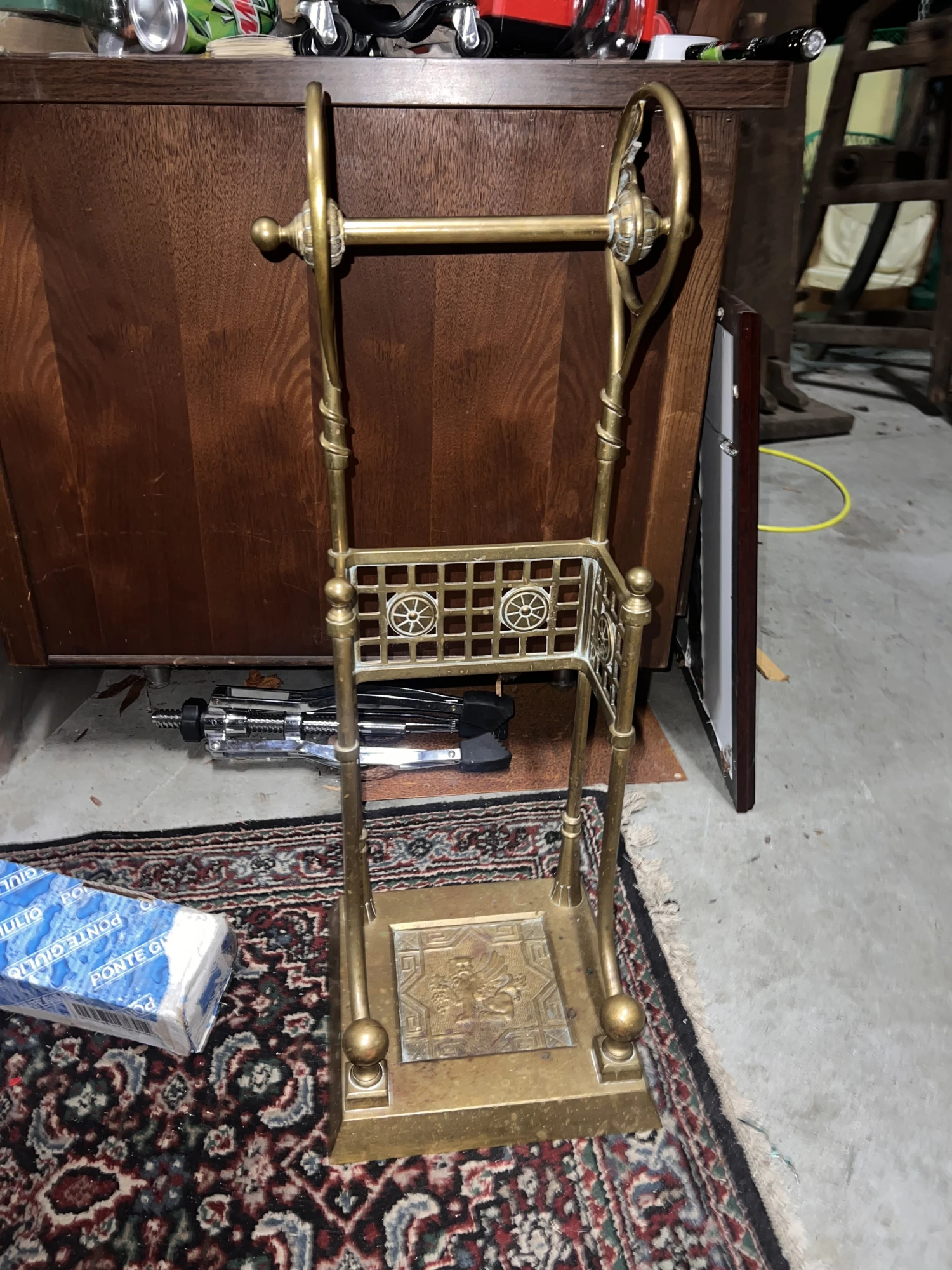 1940s Solid Brass Umbrella Stand 2 1940s Solid Brass Umbrella Stand - Image 2