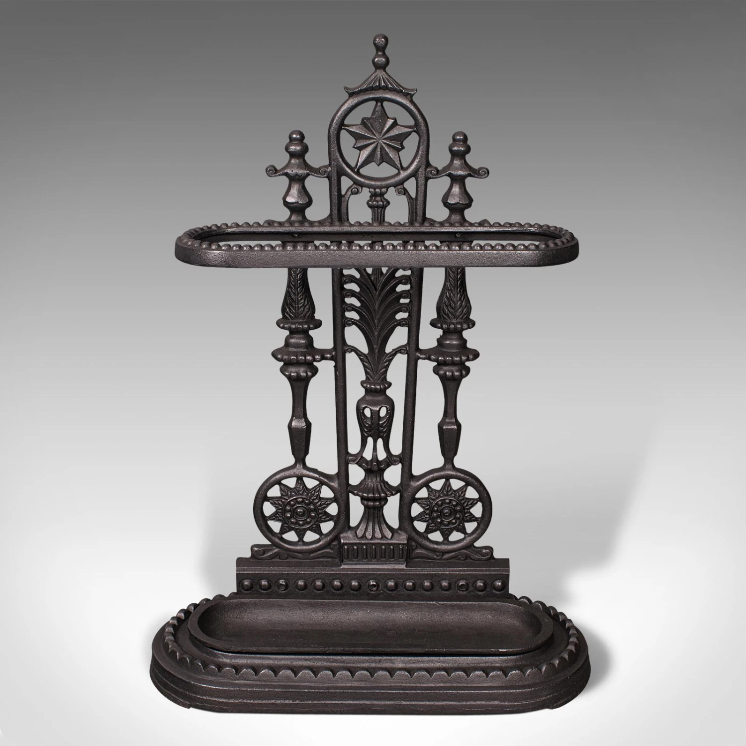 1940s Vintage Art Deco English Iron Decorative Stick Stand 2 1940s Vintage Art Deco English Iron Decorative Stick Stand - Image 2