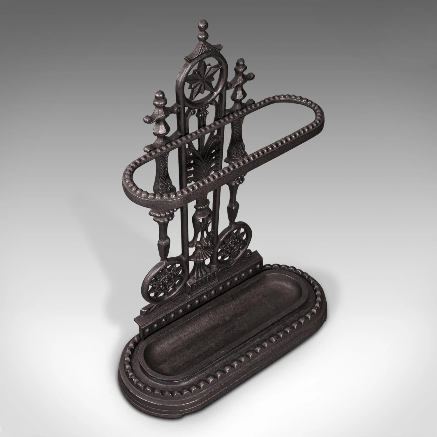 1940s Vintage Art Deco English Iron Decorative Stick Stand 5 1940s Vintage Art Deco English Iron Decorative Stick Stand - Image 5
