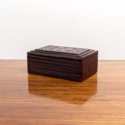 1950s African Tuareg Hand-Tooled Black Leather Box -Chairish Shop 1950s african tuareg hand tooled black leather box 5309 scaled