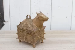 1950s Aged Brass Nandi Ceremonial Box -Chairish Shop 1950s aged brass nandi ceremonial box 5610