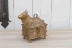 1950s Aged Brass Nandi Ceremonial Box -Chairish Shop 1950s aged brass nandi ceremonial box 6574