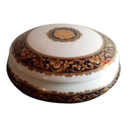 1950s Bacchus Limoges France Round Porcelain Trinket Box