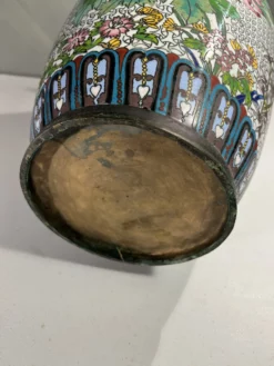 1950s Large Floral Cloisonné Vase Or Umbrella Stand 16 1950s Large Floral Cloisonné Vase Or Umbrella Stand -Chairish Shop 1950s large floral cloisonne vase or umbrella stand 6451