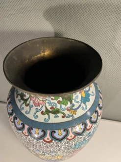 1950s Large Floral Cloisonné Vase Or Umbrella Stand 15 1950s Large Floral Cloisonné Vase Or Umbrella Stand -Chairish Shop 1950s large floral cloisonne vase or umbrella stand 7971