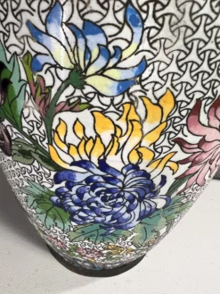 1950s Large Floral Cloisonné Vase Or Umbrella Stand 14 1950s Large Floral Cloisonné Vase Or Umbrella Stand -Chairish Shop 1950s large floral cloisonne vase or umbrella stand 9621