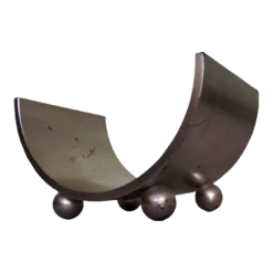 1950's Mid-Century Modern Bentwood Silver Leaf Magazine Rack