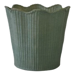 1950s Mid-Century Painted Woven Rattan Basket