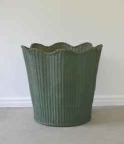 1950s Mid-Century Painted Woven Rattan Basket 13 1950s Mid-Century Painted Woven Rattan Basket -Chairish Shop 1950s mid century painted woven rattan basket 6977 scaled