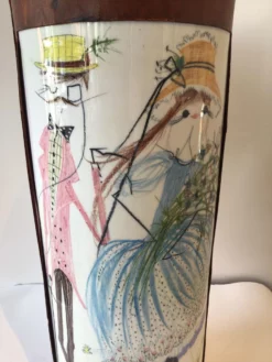 1960s Italian Quadrifoglio Hand Painted Ceramic And Leather Umbrella Stand/Vase 15 1960s Italian Quadrifoglio Hand Painted Ceramic And Leather Umbrella Stand/Vase -Chairish Shop 1960s italian quadrifoglio hand painted ceramic and leather umbrella standvase 2589 scaled