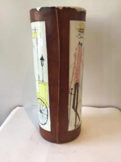 1960s Italian Quadrifoglio Hand Painted Ceramic And Leather Umbrella Stand/Vase 14 1960s Italian Quadrifoglio Hand Painted Ceramic And Leather Umbrella Stand/Vase -Chairish Shop 1960s italian quadrifoglio hand painted ceramic and leather umbrella standvase 4936 scaled