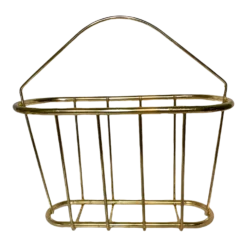 1960s Mid-Century Modern Brass Magazine Rack