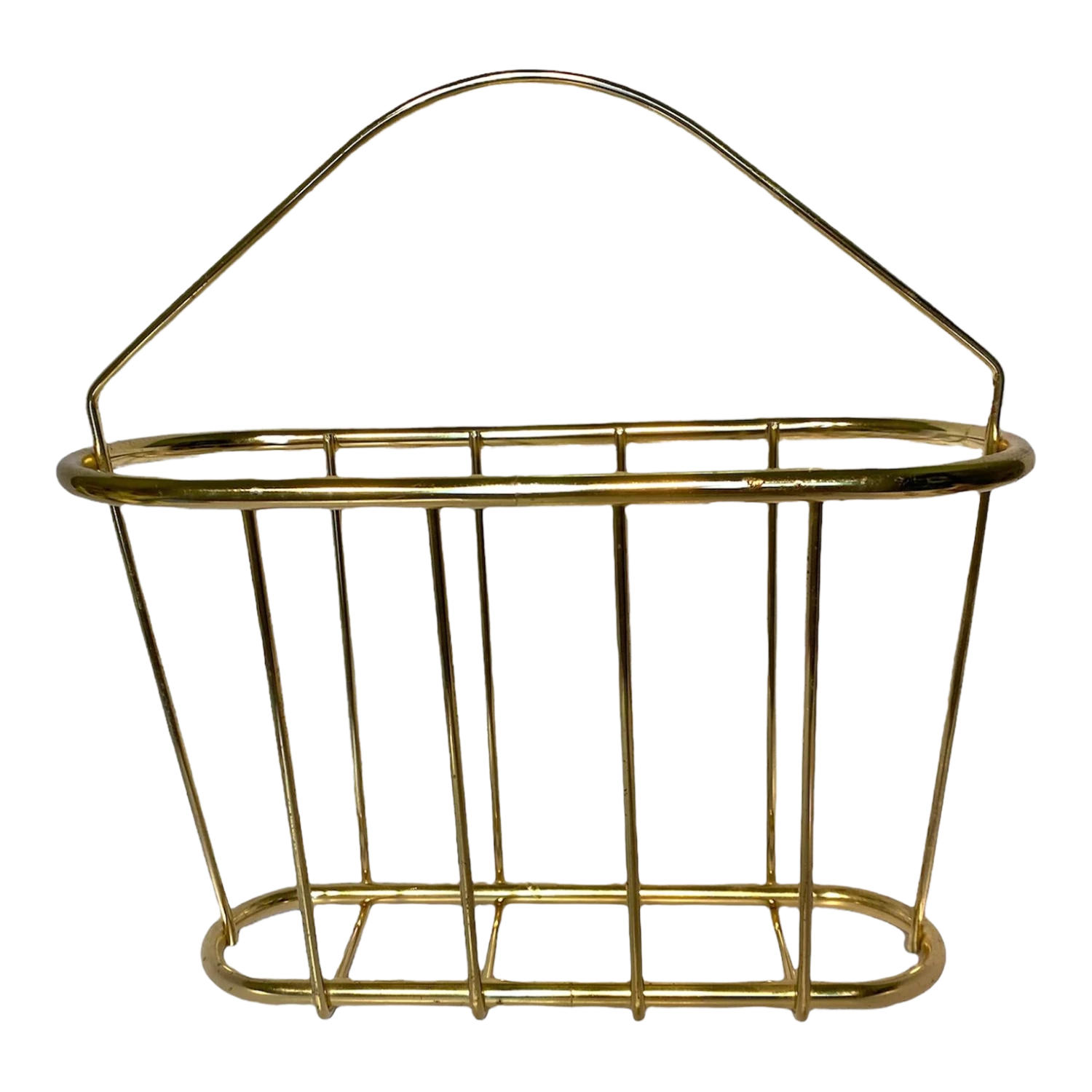 1960s Mid-Century Modern Brass Magazine Rack 1 1960s Mid-Century Modern Brass Magazine Rack
