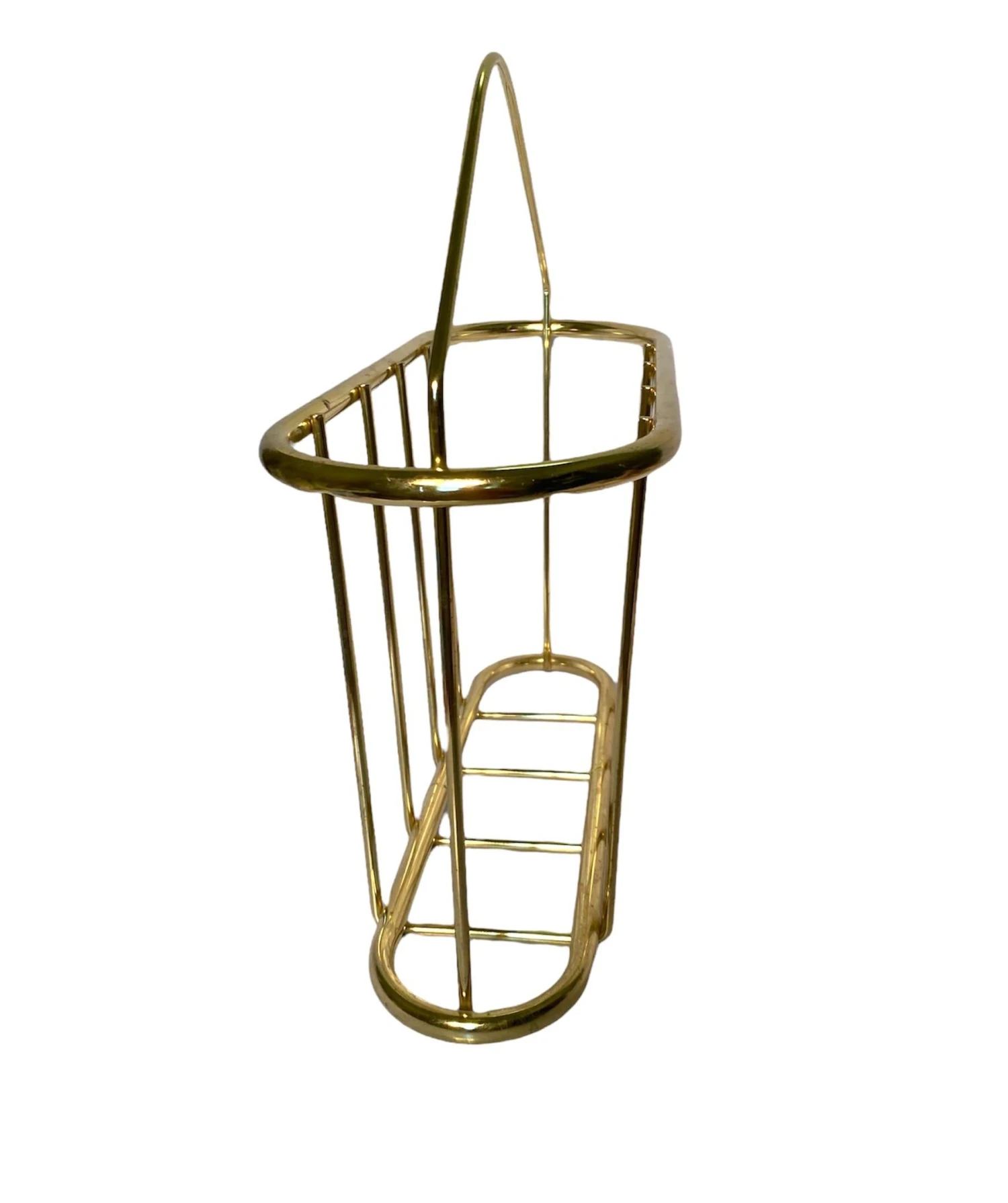 1960s Mid-Century Modern Brass Magazine Rack 2 1960s Mid-Century Modern Brass Magazine Rack - Image 2