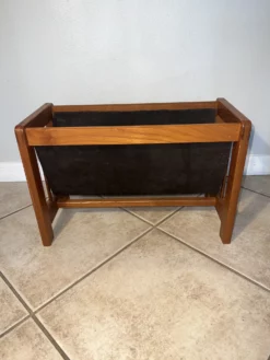 1960s Teak & Suede Leather Magazine Rack, Made In Denmark 9 1960s Teak & Suede Leather Magazine Rack, Made In Denmark -Chairish Shop 1960s teak and suede leather magazine rack made in denmark 3989