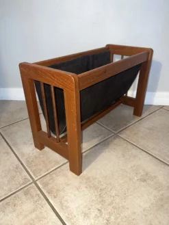 1960s Teak & Suede Leather Magazine Rack, Made In Denmark 13 1960s Teak & Suede Leather Magazine Rack, Made In Denmark -Chairish Shop 1960s teak and suede leather magazine rack made in denmark 8915