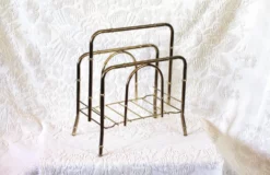 1970s Brass Faux Bamboo Magazine Rack -Chairish Shop 1970s brass faux bamboo magazine rack 0290 scaled