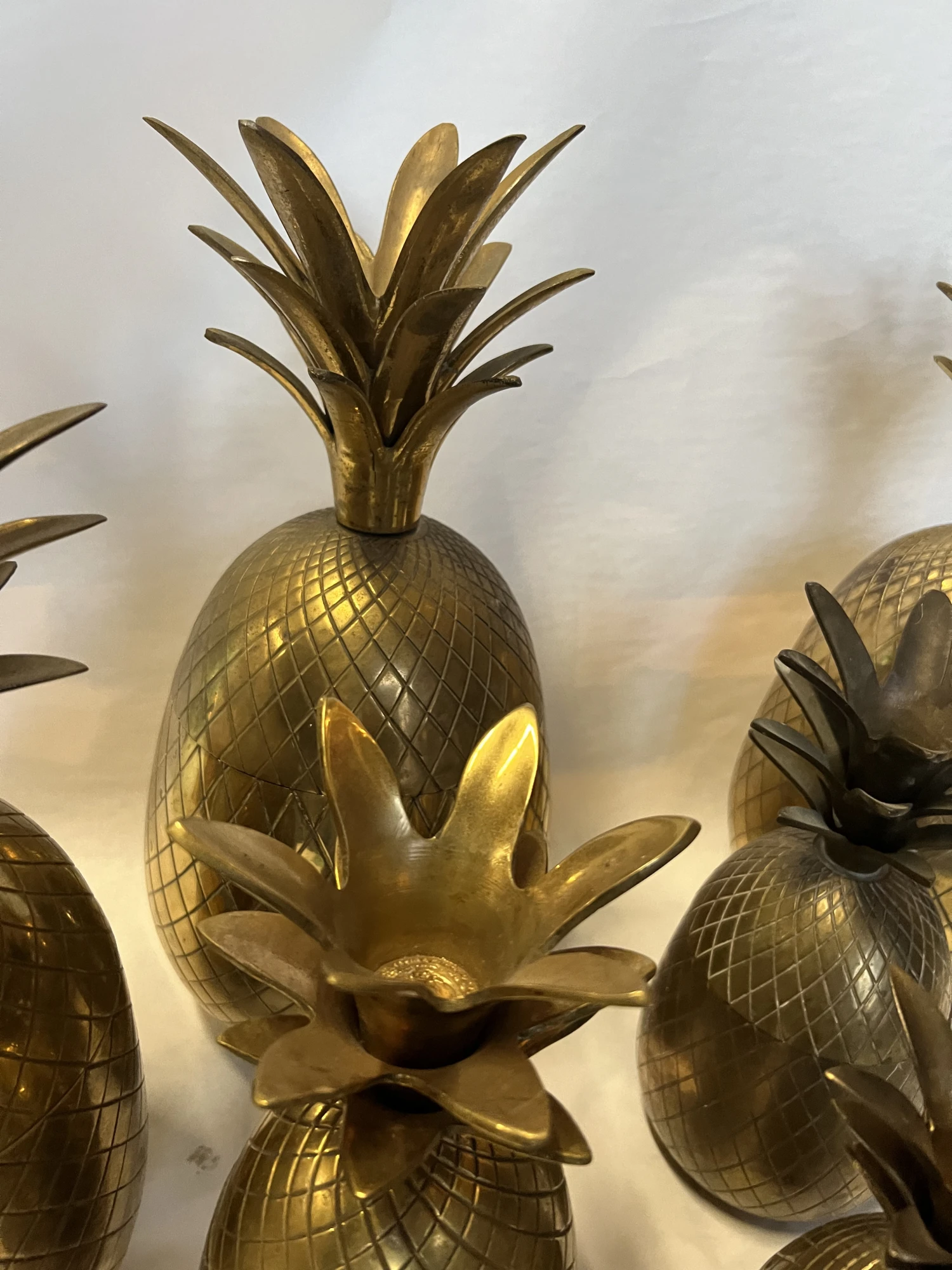 1970s Brass Pineapple Boxes - Set Of 6 2 1970s Brass Pineapple Boxes - Set Of 6 - Image 2