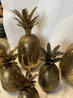 1970s Brass Pineapple Boxes - Set Of 6 11 1970s Brass Pineapple Boxes - Set Of 6 -Chairish Shop 1970s brass pineapple boxes set of 6 2654