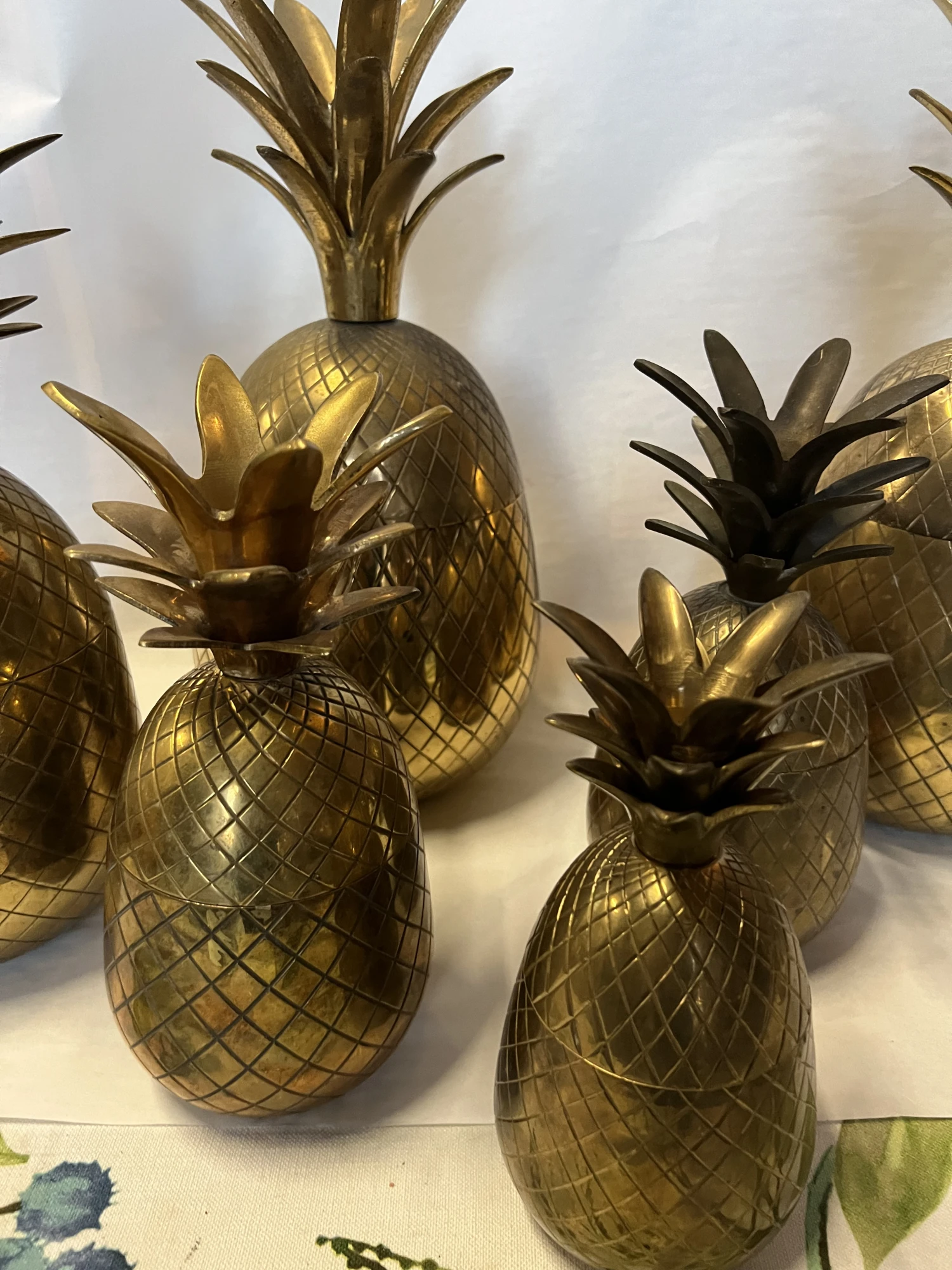 1970s Brass Pineapple Boxes - Set Of 6 3 1970s Brass Pineapple Boxes - Set Of 6 - Image 3