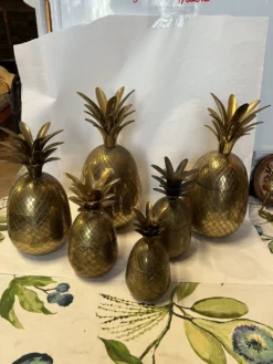 1970s Brass Pineapple Boxes - Set Of 6 13 1970s Brass Pineapple Boxes - Set Of 6 -Chairish Shop 1970s brass pineapple boxes set of 6 7024