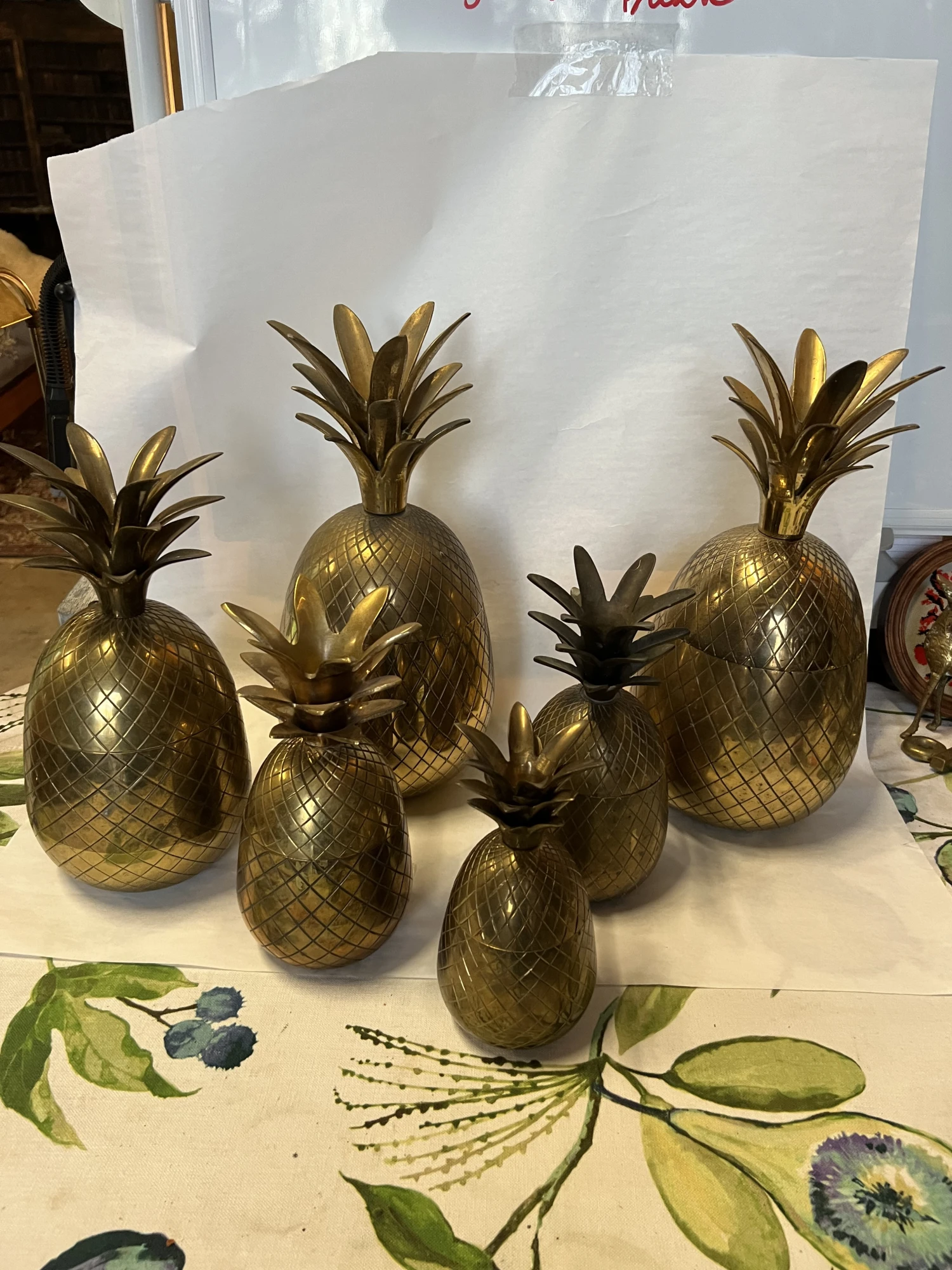 1970s Brass Pineapple Boxes - Set Of 6 6 1970s Brass Pineapple Boxes - Set Of 6 - Image 6