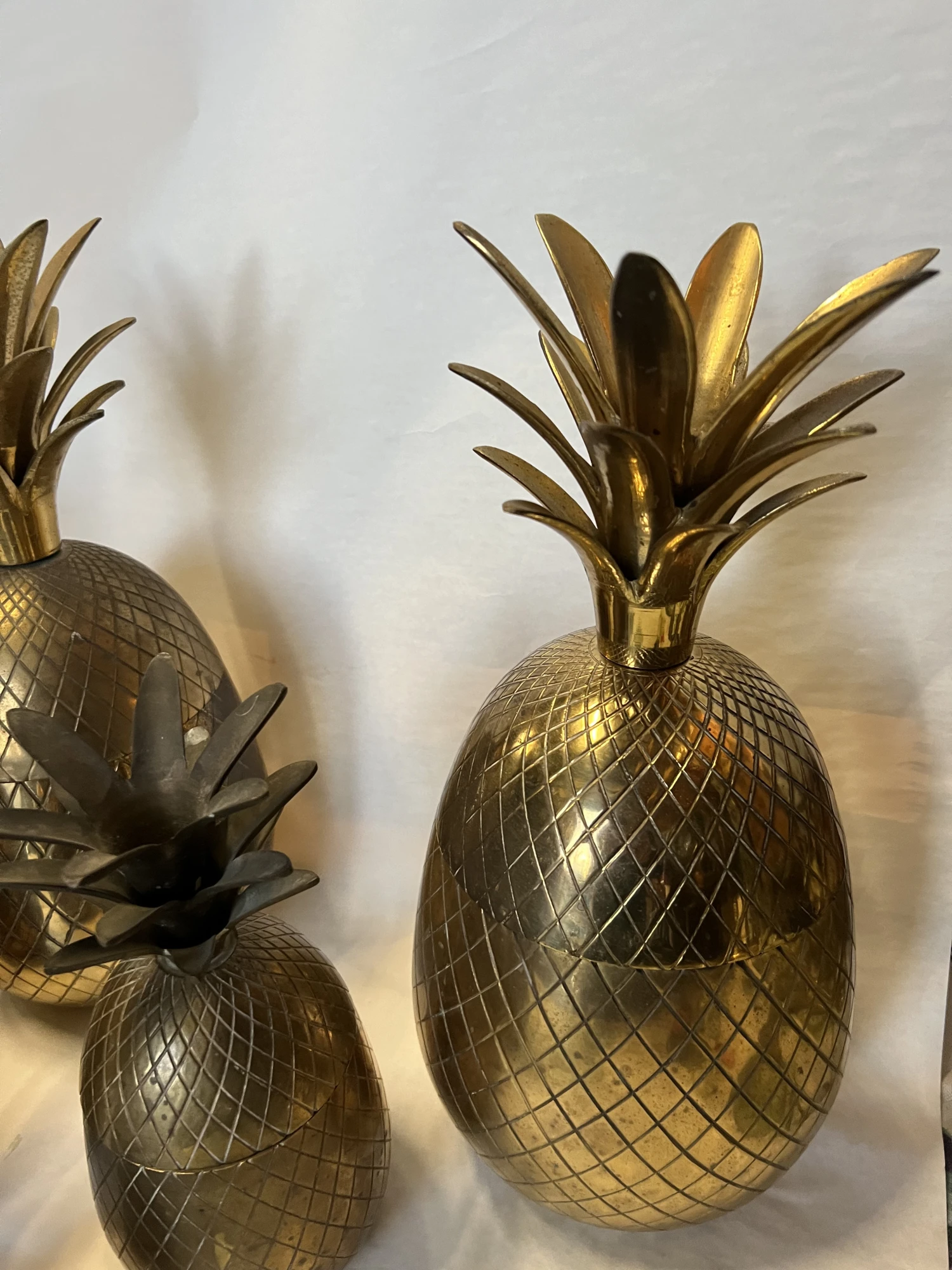 1970s Brass Pineapple Boxes - Set Of 6 5 1970s Brass Pineapple Boxes - Set Of 6 - Image 5