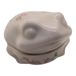 1970s Counterpoint Dew Ceramic Frog Trinket Box