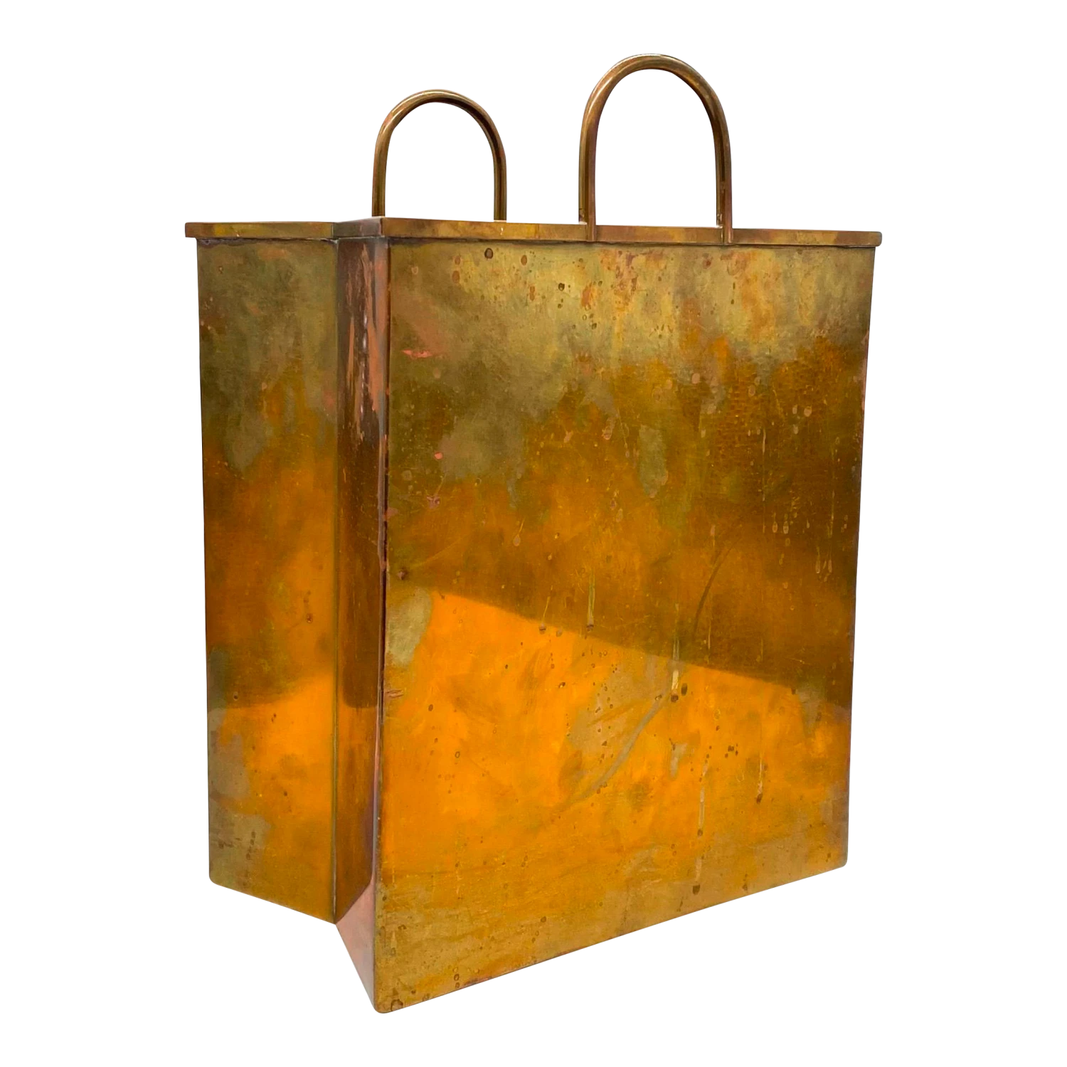 1970's Italian Brass Shopping Bag Magazine Holder After Gio Ponti 1 1970's Italian Brass Shopping Bag Magazine Holder After Gio Ponti