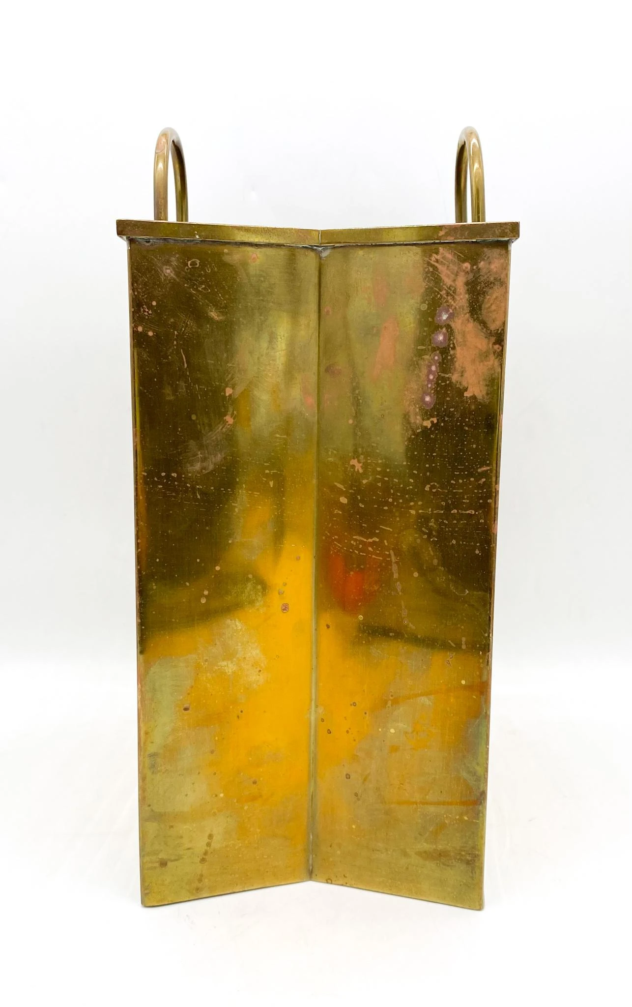 1970's Italian Brass Shopping Bag Magazine Holder After Gio Ponti 5 1970's Italian Brass Shopping Bag Magazine Holder After Gio Ponti - Image 5