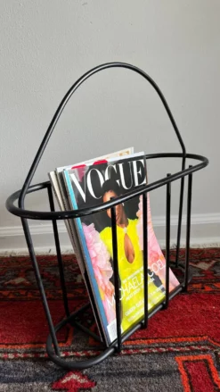 1970s Mid-Century Black Matte Metal Magazine Rack 12 1970s Mid-Century Black Matte Metal Magazine Rack -Chairish Shop 1970s mid century black matte metal magazine rack 0341 scaled