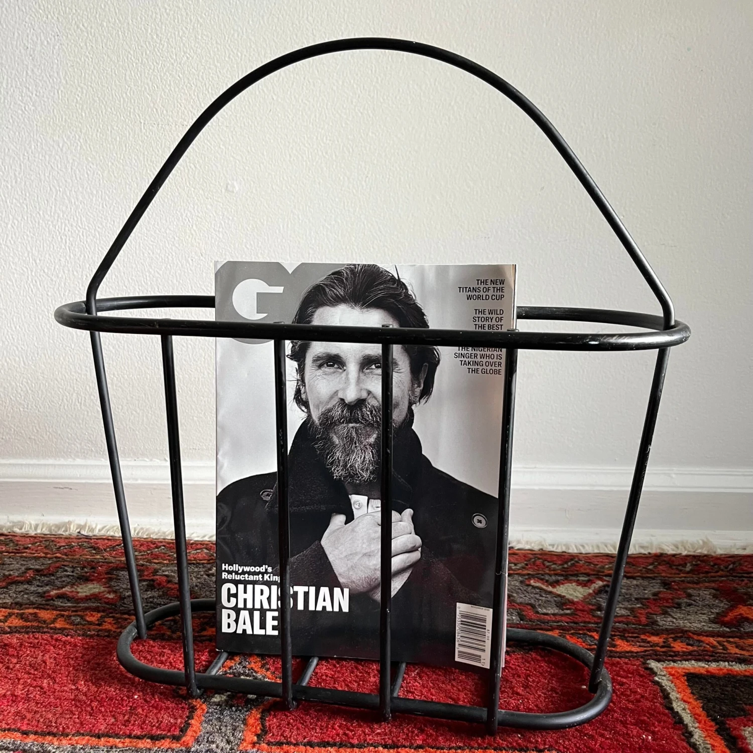 1970s Mid-Century Black Matte Metal Magazine Rack 2 1970s Mid-Century Black Matte Metal Magazine Rack - Image 2