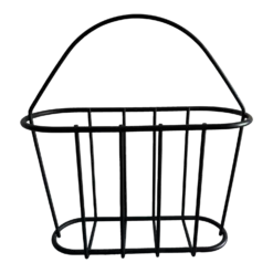 1970s Mid-Century Black Matte Metal Magazine Rack