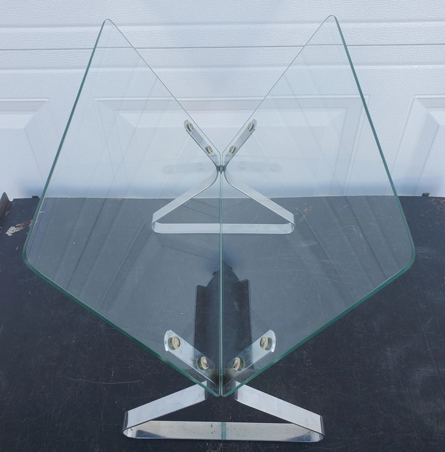 1970s Raymor Glass And Chrome Magazine Rack 9 1970s Raymor Glass And Chrome Magazine Rack - Image 9