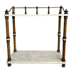 1970s Vintage Marble Umbrella & Plant Stand