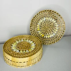 1970s Vintage Nesting Shelled Baskets- A Pair -Chairish Shop 1970s vintage nesting shelled baskets a pair 6807 scaled