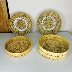 1970s Vintage Nesting Shelled Baskets- A Pair -Chairish Shop 1970s vintage nesting shelled baskets a pair 8108 scaled