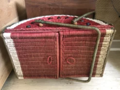 1970s Vintage Watermelon Picnic Basket 10 1970s Vintage Watermelon Picnic Basket -Chairish Shop 1970s vintage watermelon picnic basket 5340