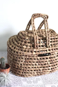 1970s Woven Lidded Basket With Handles 17 1970s Woven Lidded Basket With Handles -Chairish Shop 1970s woven lidded basket with handles 1158 scaled