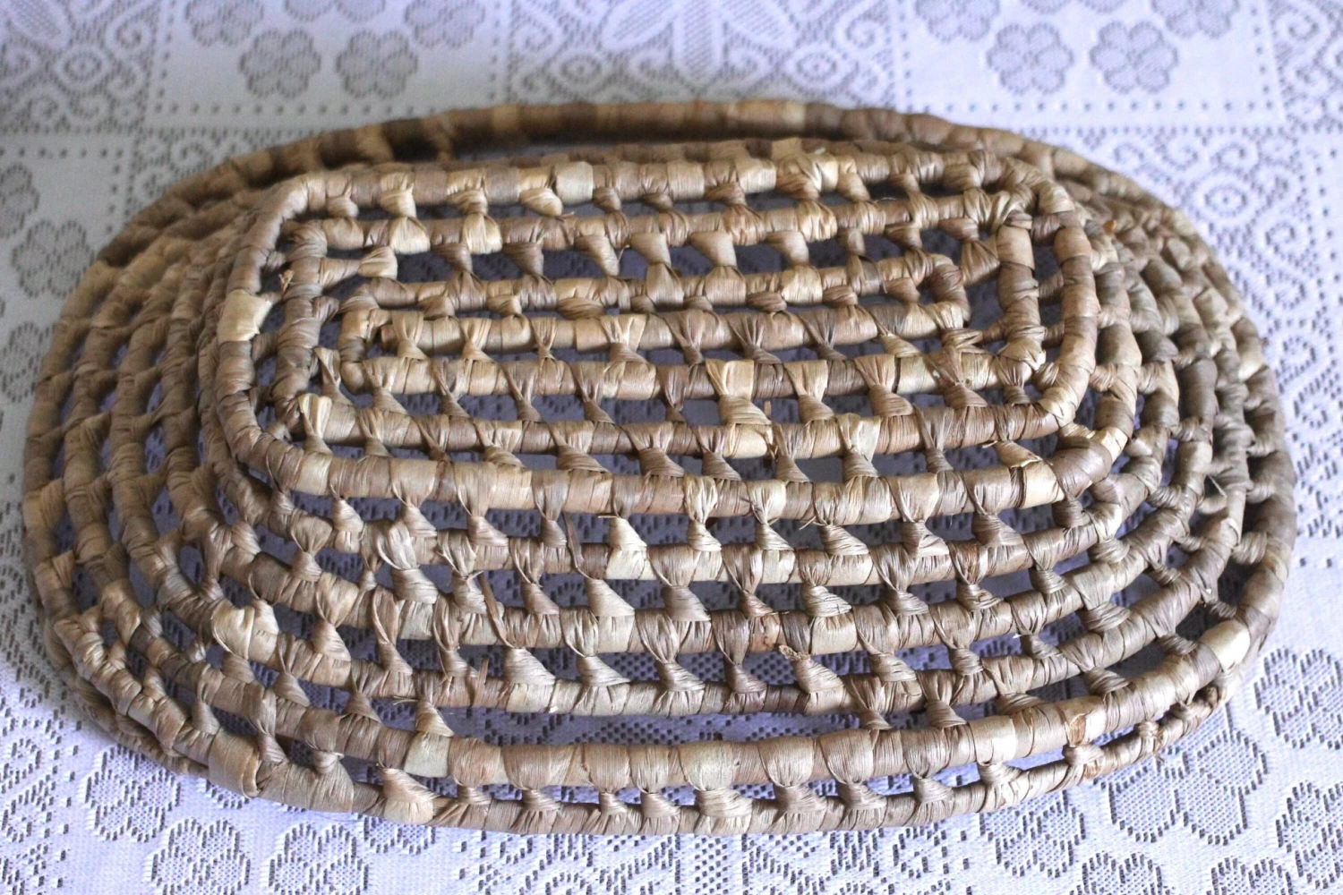 1970s Woven Lidded Basket With Handles 7 1970s Woven Lidded Basket With Handles - Image 7