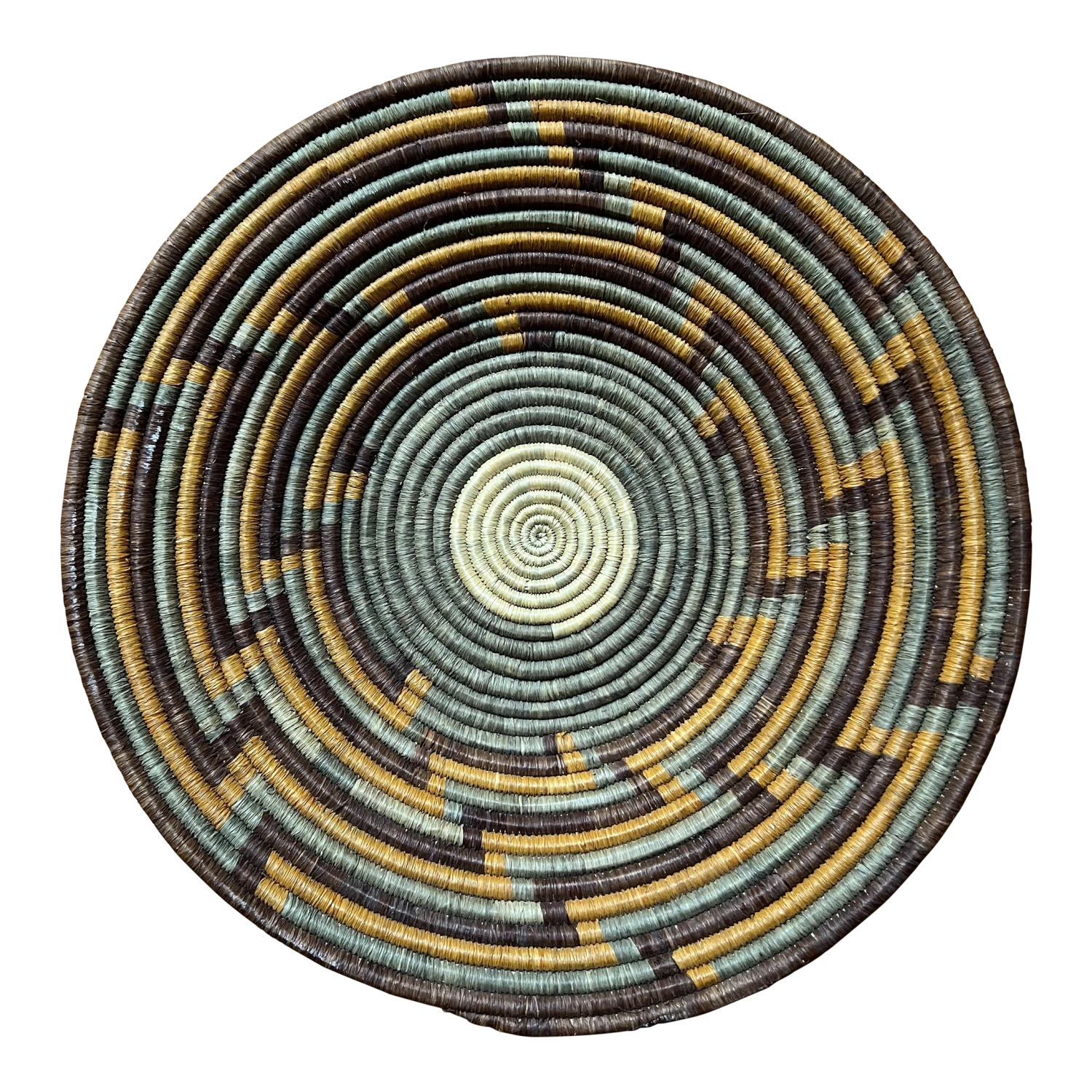 1980s African Hand-Made Geometric Pattern Woven Basket 1 1980s African Hand-Made Geometric Pattern Woven Basket