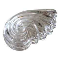 MIKASA 1980s Art Deco Style Crystal Shell Dish/Box